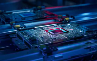 Image of a motherboard and CPU.