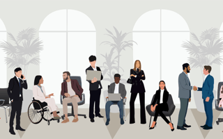 a line of business people meeting and making decisions