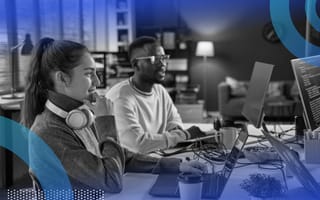 Two software engineers working together