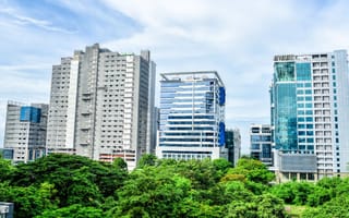 Kolkata skyline.