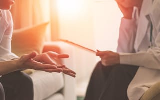 healthcare provider engages in talk therapy