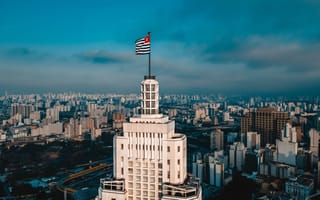 Building in Sao Paola with local flag.