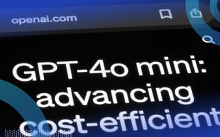 A computer screen displays type that reads GPT-4o mini: advancing cost-efficient.