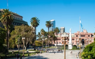 Landscape view of Plaza de Mayo in Buenos Aires