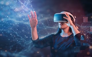 VR user in goggles