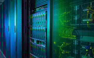The inside of a data center.