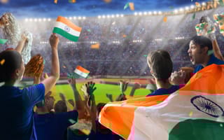 Indian sports fans in a stadium.