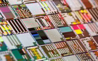 Close-up photo of microchips.