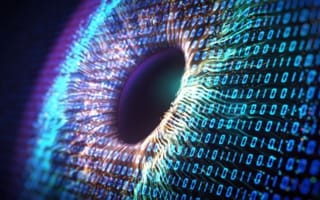 eye with ones and zeros