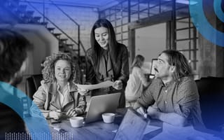 Employees bonding together during meeting