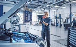 automotive worker using AR interface