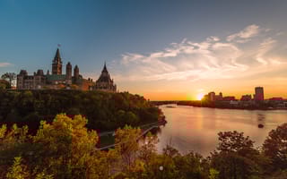 Sunset at Parliament Hill in Ottawa, Ontario, Canada