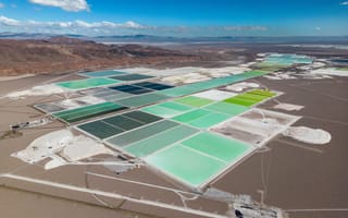 Birds-eye view of lithium plant.