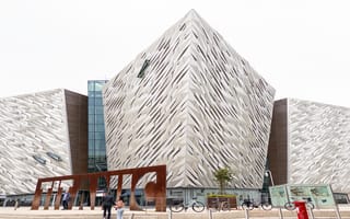 Titanic Belfast is a visitor attraction and monument to Belfast's maritime heritage that tell the story of the Titanic, which hit an iceberg and sank in 1912