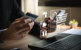 Person uses e-commerce software.