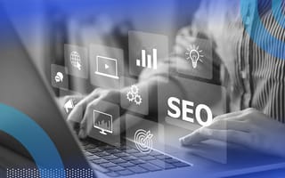 Marketer reviewing SEO and website traffic numbers