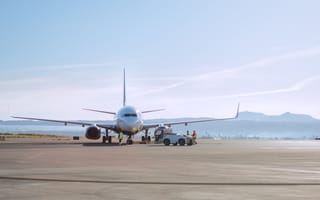 plane parked on runway
