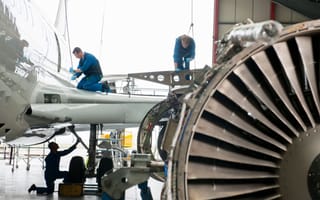 Aerospace workers on the job