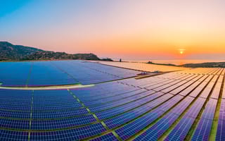 A field of solar panels.