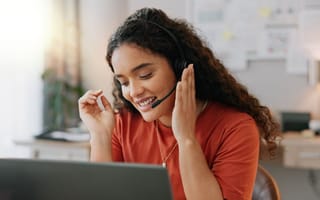 Tech employee works from home.