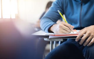 Student taking test