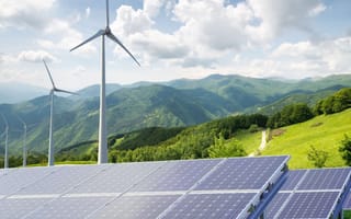 solar panels and wind turbines