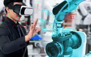 worker using augmented reality goggles