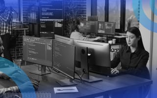 Sysadmin working on computer