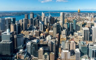An aerial view of Sydney, Australia's Central Business District.