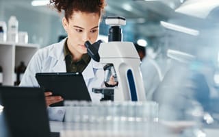 Scientist working in lab