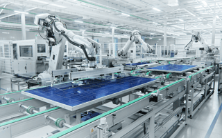 robots build solar panels