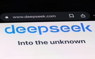 A photo of DeepSeek's homepage pulled up on a computer.