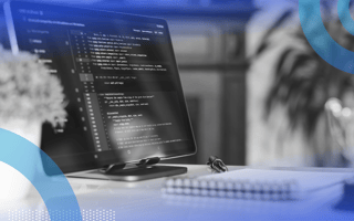 A computer terminal filled with code