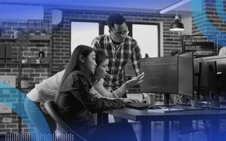 Developers reviewing a programming project