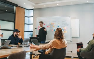 Startup founders in scrum.