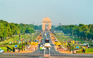 India Gate, a war memorial, is pictured in New Delhi.