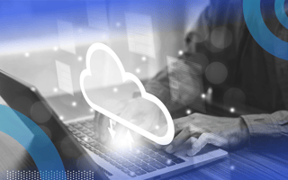Person accessing cloud on their computer