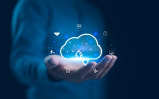 A digital illustration of a cloud hovers over an extended hand.