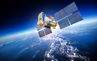 A satellite over Earth is shown.