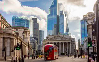 A photo of London is shown.