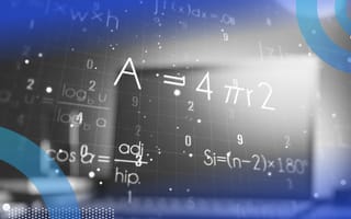 A laptop with math overlaid on top