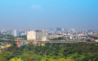 The Chennai skyline is pictured.