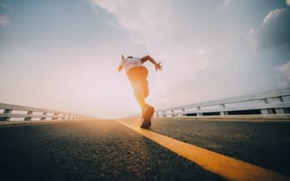 A person running is depicted.