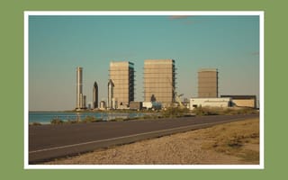 A photograph of SpaceX's Starbase facility and launch site.