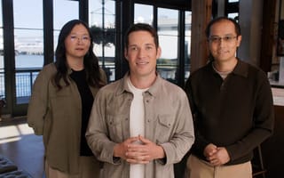 Daniel Saks, Co-Founder & Chief Executive Officer (Center) with Emily Zhang, Co-Founder & Chief Product Officer (Left) and Hua Gao, Co-Founder & Chief Data Scientist (Right)