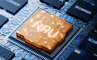 A 3D rendering of a neural processing unit in a computer.