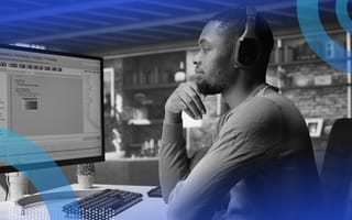 Developer reviewing code on desktop