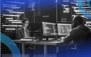 Two programmers work on software