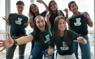Datadog team points to t-shirts