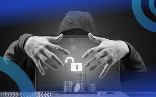 Hacker accessing a crypto account on a laptop concept